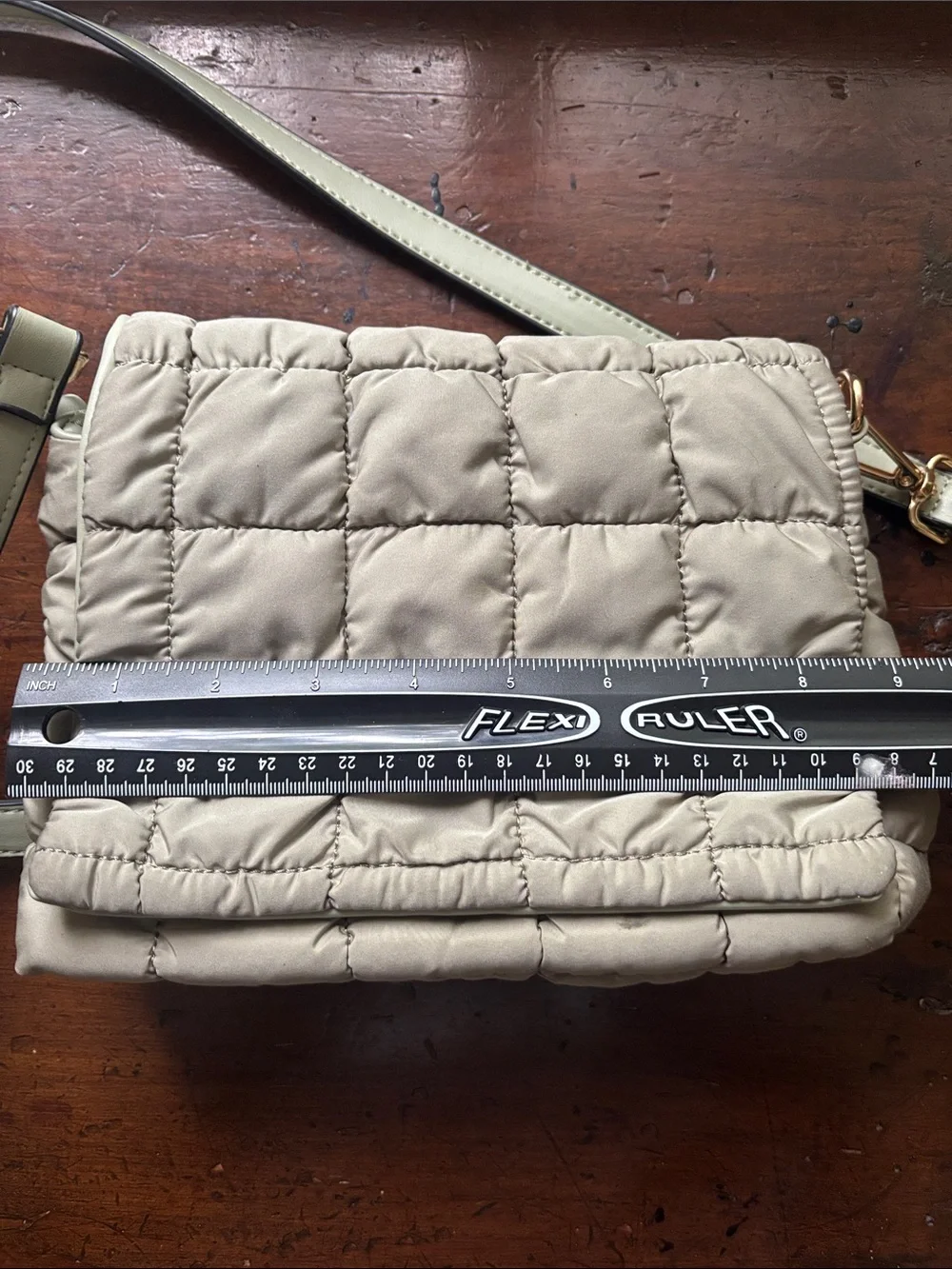 Jen & Co Quilted Sage Green Crossbody Bag with Adjustable Strap
